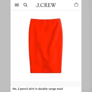 Jcrew No 2 Pencil Skirt Wool - Red sz 10